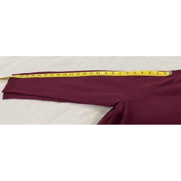 J.Jill Open Front Cotton Wool Silk Blend Long Line Cardigan Burgundy Women's M - Picture 6 of 7